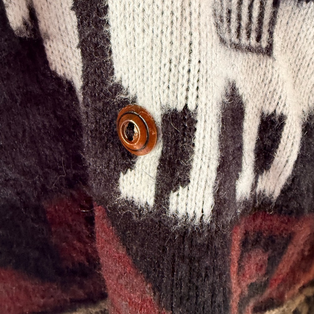 Vintage Men's Llama Pattern Cardigan Sweater - Picture 5 of 12